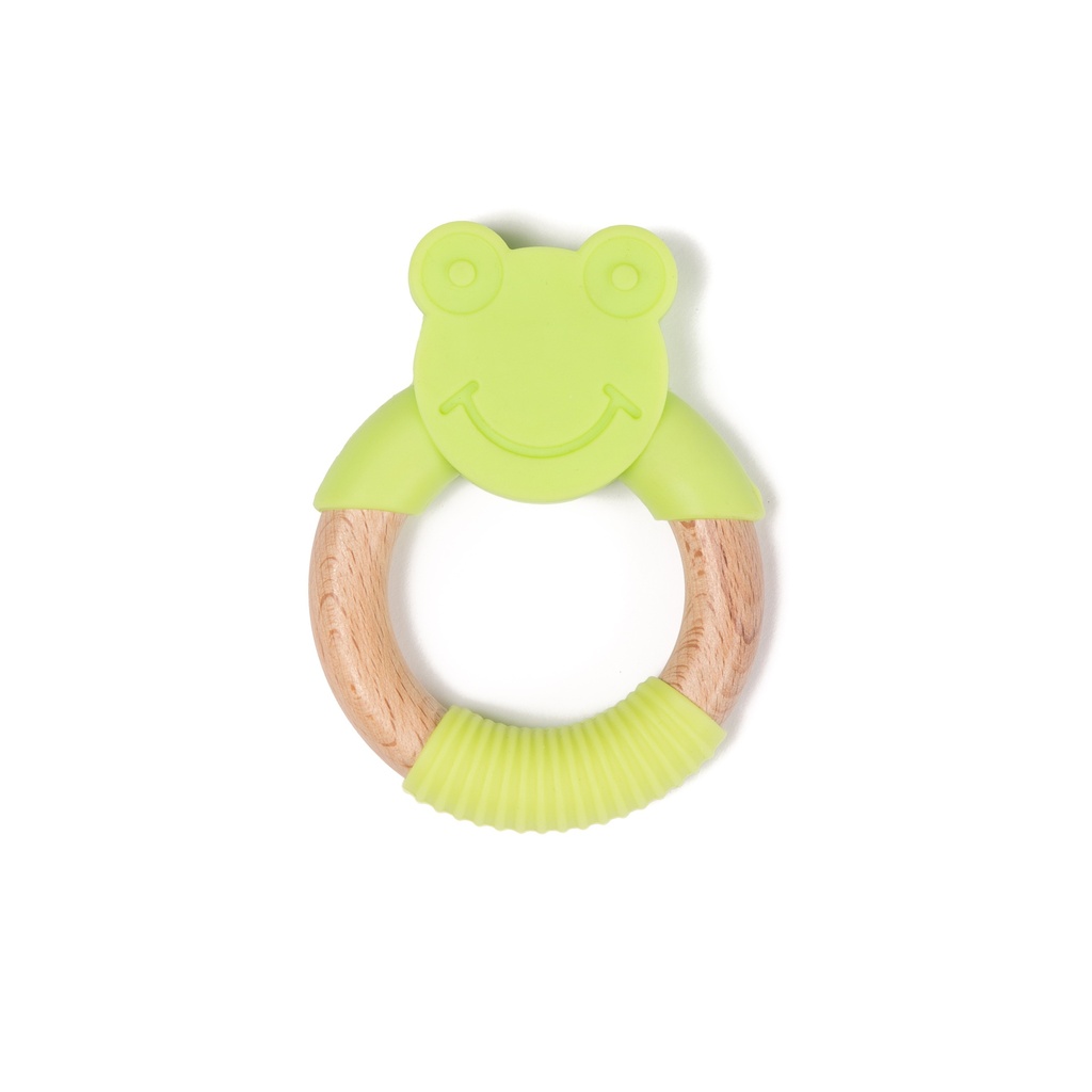 B-Wood Teether Animal Frog Green HS39241000 - COO CHINA