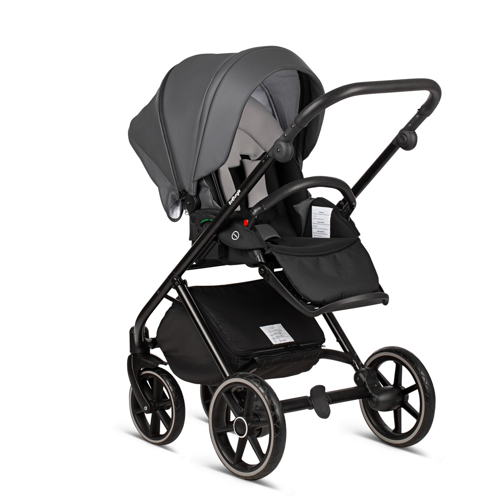 B-Suvvy / Lummy Shadow Grey Leather: Buggy seat + Car Seat Adapter + Rain Protection - HS87150010 - COO Europe