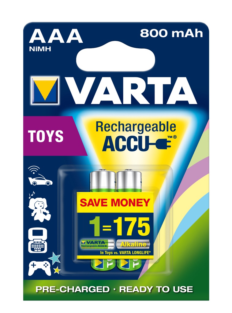 Varta LL 1.5 Volt / HR03 AAA 2 pack (NiMH) - Rechargeable - HS85065090