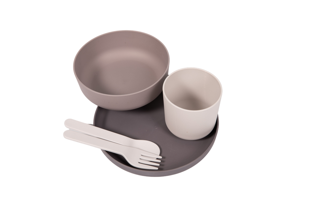CPLA Biodegradable tableware set 5pc Grey