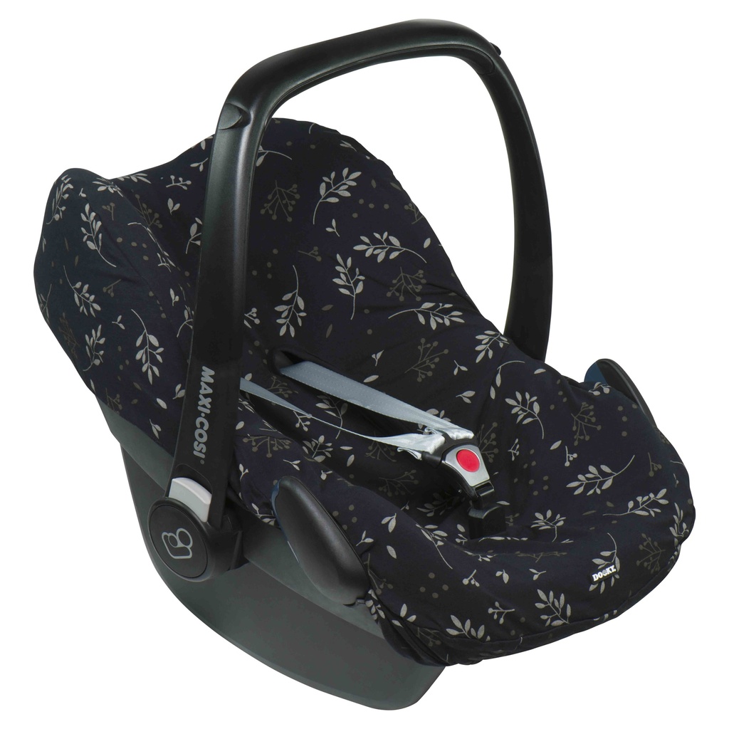 Seat cover 0+ Romantic Leaves Black