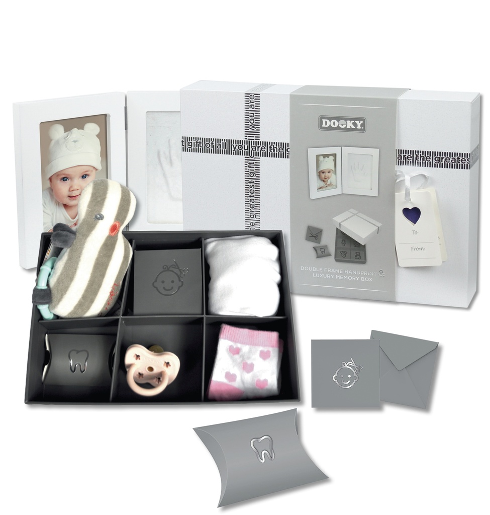 Dooky - Double frame white small 26x17 cm. in memory box - HS69139098 - COO China
