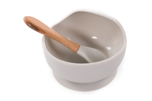 [B500600] B-Suction Bowl Silicone & spoon Grey - HS39241000 - COO China