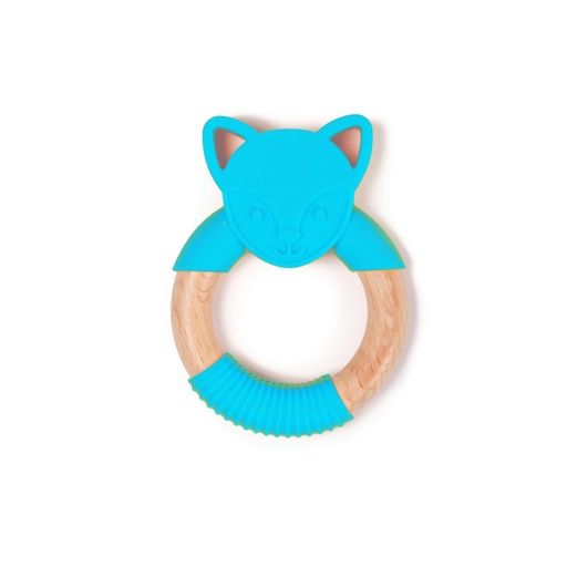 [B561140] B-Wood Teether Animal Fox Blue HS39241000 - COO CHINA