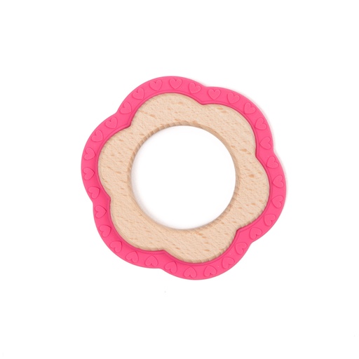 [B562100] B-Wood Teether Flower Pink HS39241000 - COO CHINA