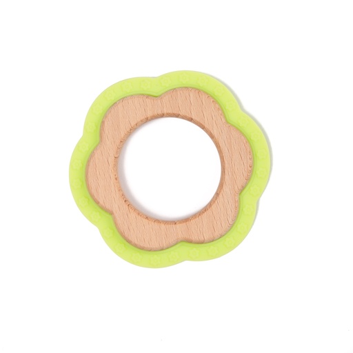 [B562120] B-Wood Teether Flower Green HS39241000 - COO CHINA