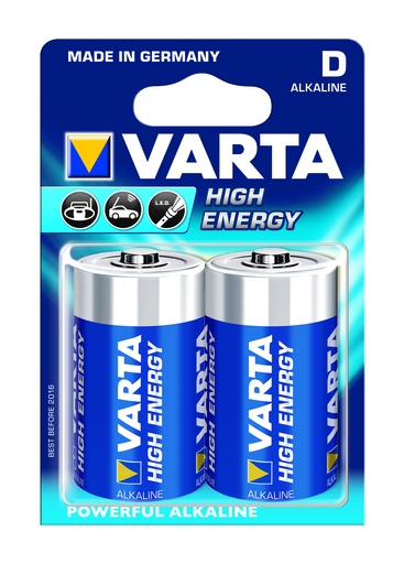 [V49202] Varta HE 1.5 Volt / LR20 D 2 pack (Alkaline) - HS85065090
