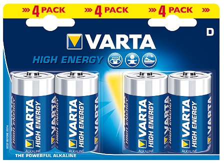 [V49204] Varta HE 1.5 Volt / LR20 D 4 pack (Alkaline) - HS85065090