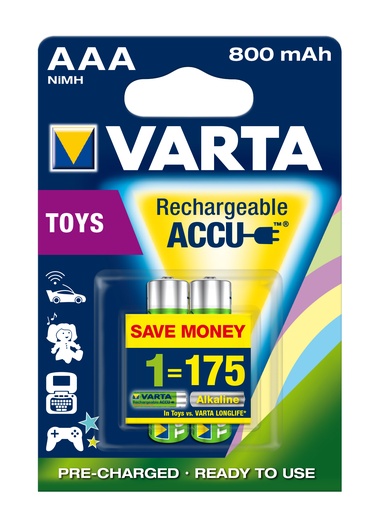 [V567032 ] Varta LL 1.5 Volt / HR03 AAA 2 pack (NiMH) - Rechargeable - HS85065090