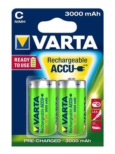 [V567142] Varta LL 1.5 Volt / HR14 C 2 pack (NiMH) - Rechargeable - HS85065090