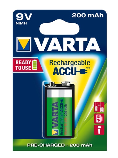 [V567221] Varta LL 9 Volt / LR61 Block E 1 pack Rechargeable - HS85065090