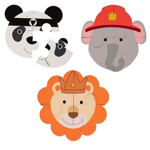 [B950000] B-Animal Puzzle (3 pcs) Panda - Elephant - Lion