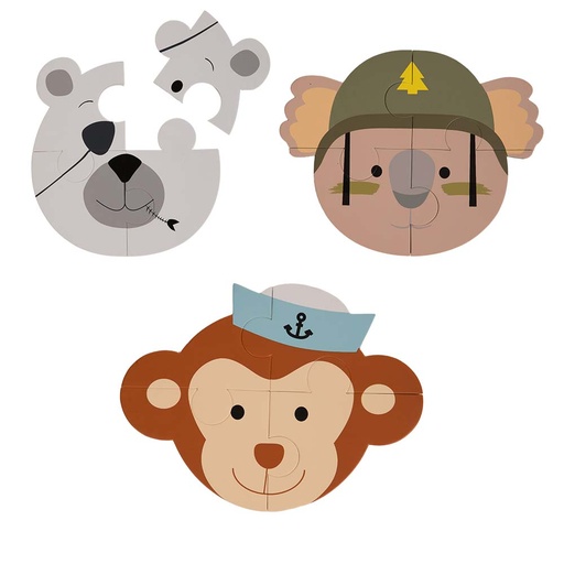 [B950010] B-Animal Puzzle (3 pcs) Ape - Bear - Koala