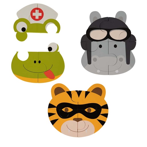 [B950020] B-Animal Puzzle (3 pcs) Tiger - Rhino - Frog  - HS95030041 - COO China
