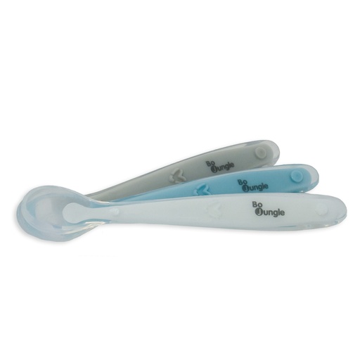 [B571030] Weiches Löffelset Silikon (Weiß-Grau-Blau)  - HS39241000 - COO China