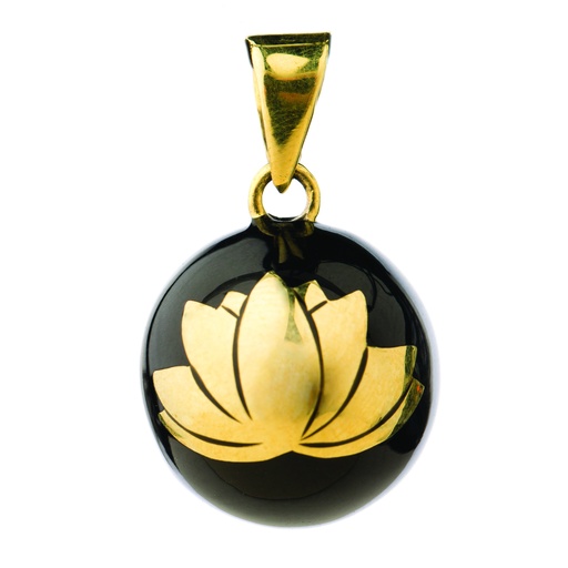[BOLA-VK930] Bola - Babylonia Bola - black with gold lotus - One size - COO Mexico - HS 71171900