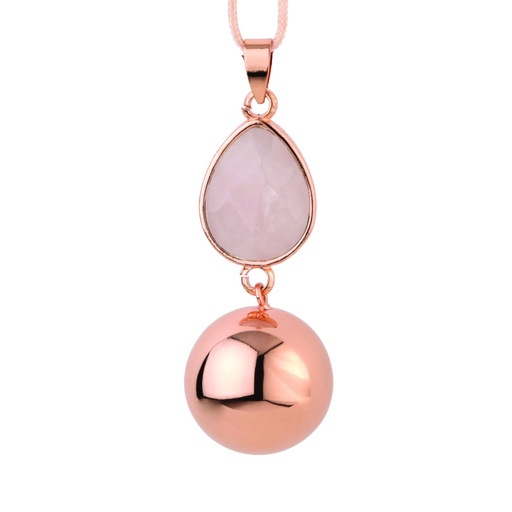 [BOLA-VO210] Bola - Babylonia Bola - Rose gold - faceted pink drop - One size - COO China - HS 71171900